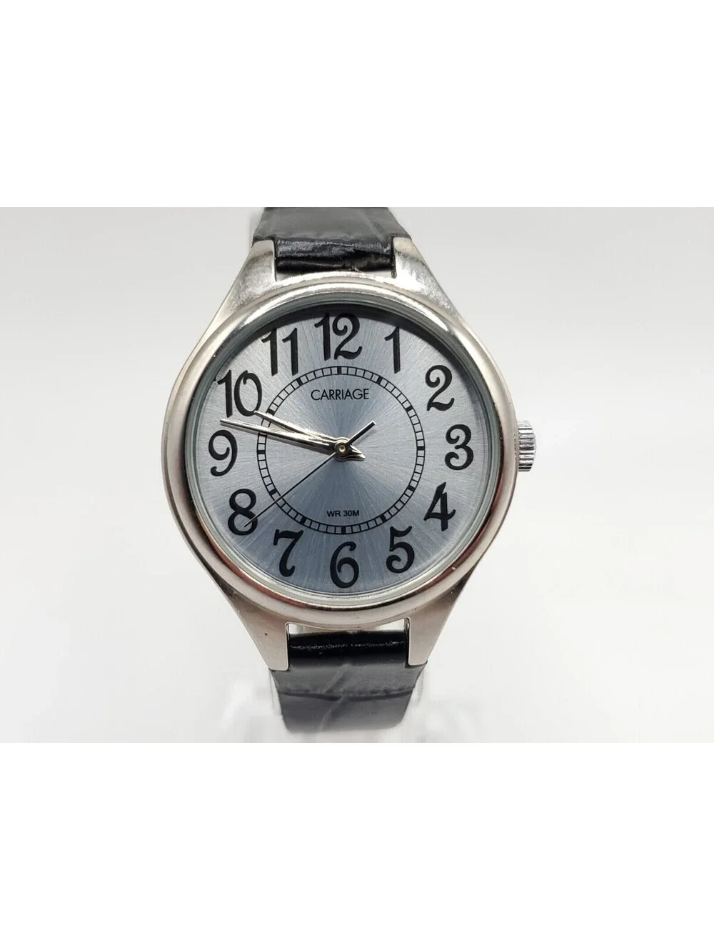 Carriage By Timex Quartz Womens Watch New Battery Silver Dial 30mm